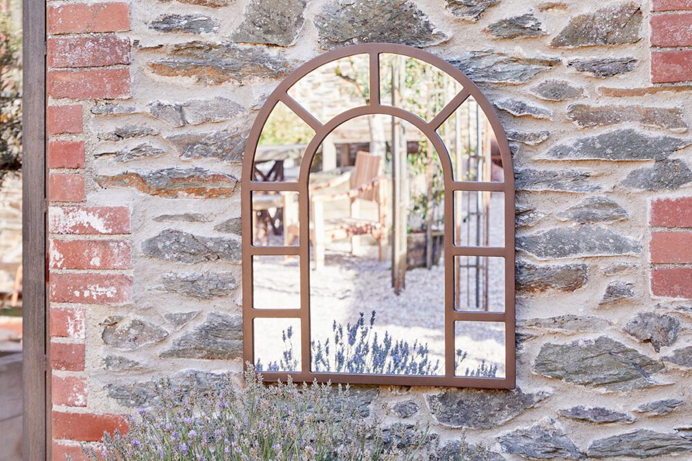 Amaga Arched Outdoor Mirror - Antique Black