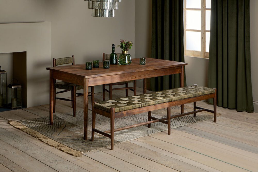 Anbu Acacia Dining Table - Washed Walnut- Small