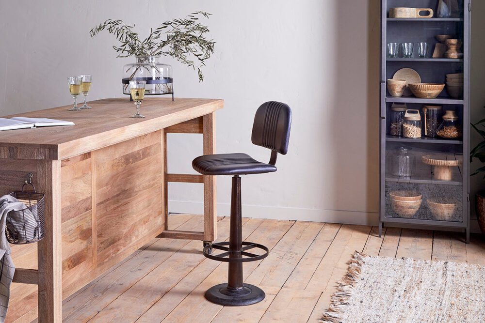 Narwana Bar Chair - Aged Black