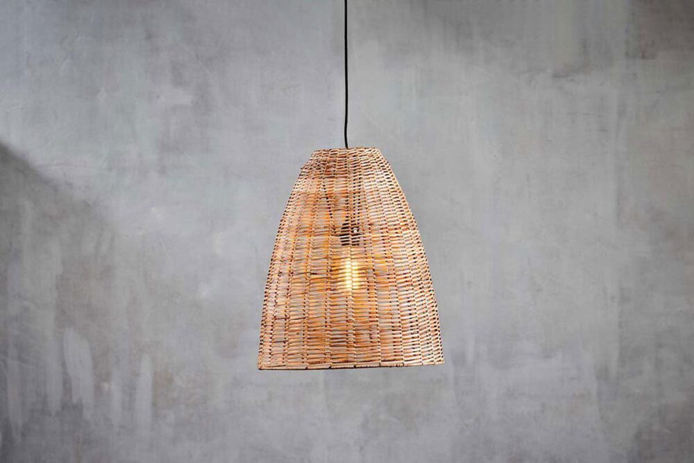 Noko Rattan Conical Pendant - Natural
