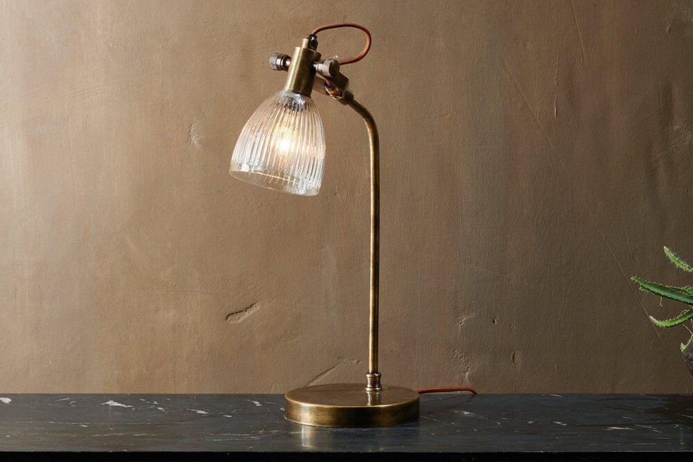 Rarni Recycled Glass Table Lamp - Antique Brass
