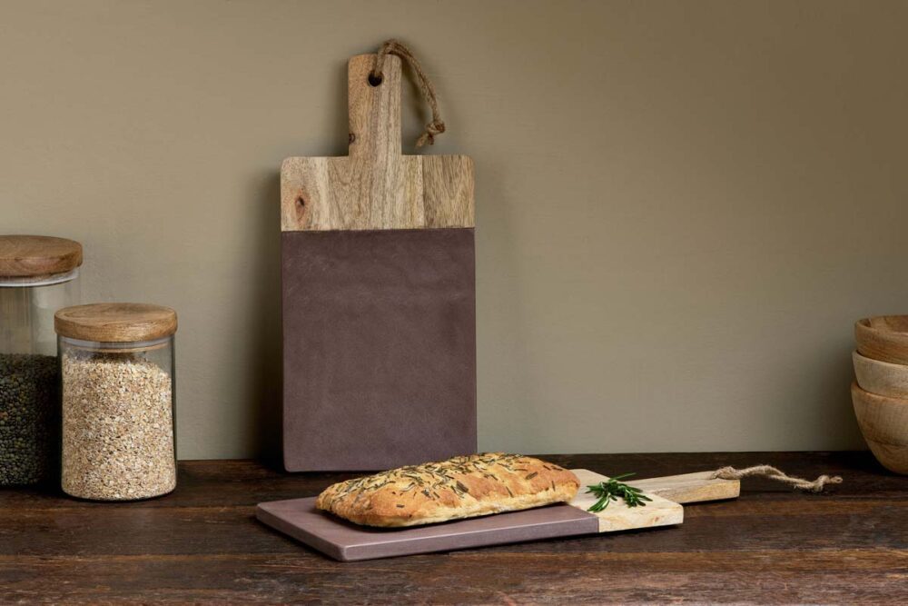 Cassia Mango Wood & Stone Board - Natural - Large