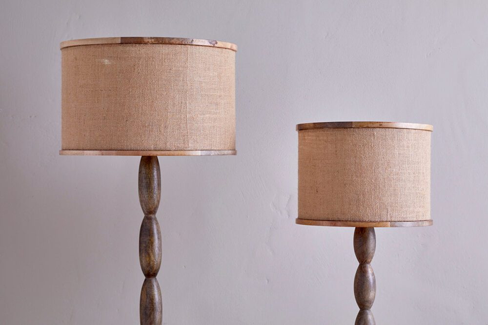 Darat Mango Wood & Jute Lampshade - Natural - Small