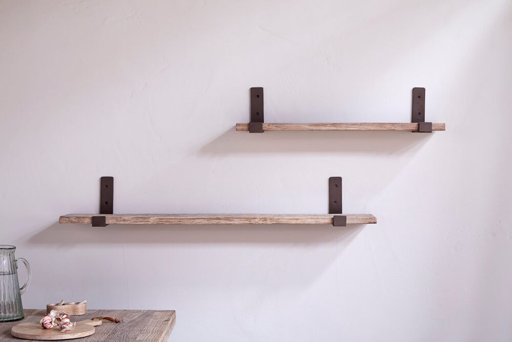 Ibo Reclaimed Wood & Iron Shelf - Natural - Large