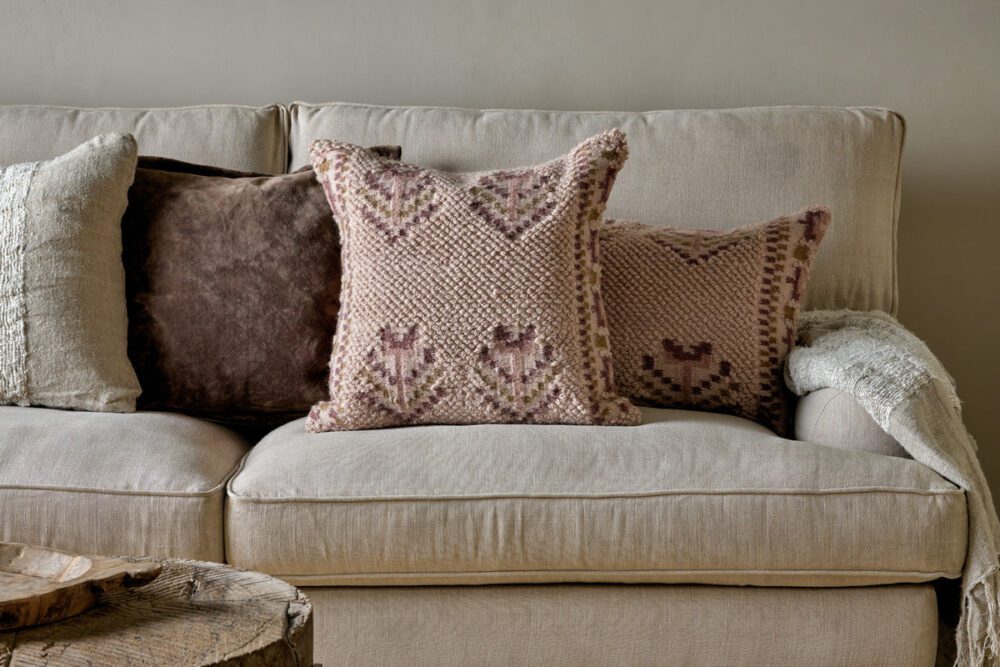 Kandy Wool & Cotton Cushion Cover - Dusty Pink - 50 X 50 cm
