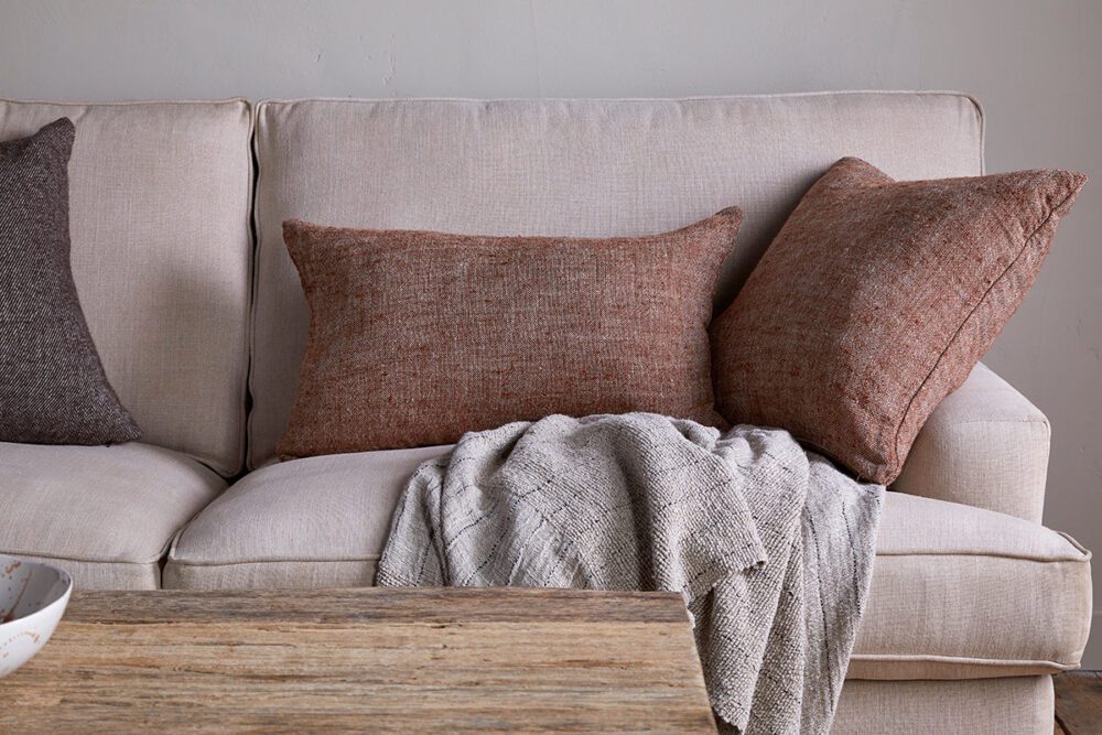 Kana Linen Cushion Cover - Rust - 50 x 50 cm