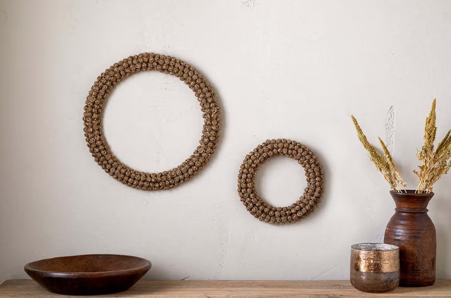 Madhi Wire Ball Wreath - Brass - Large