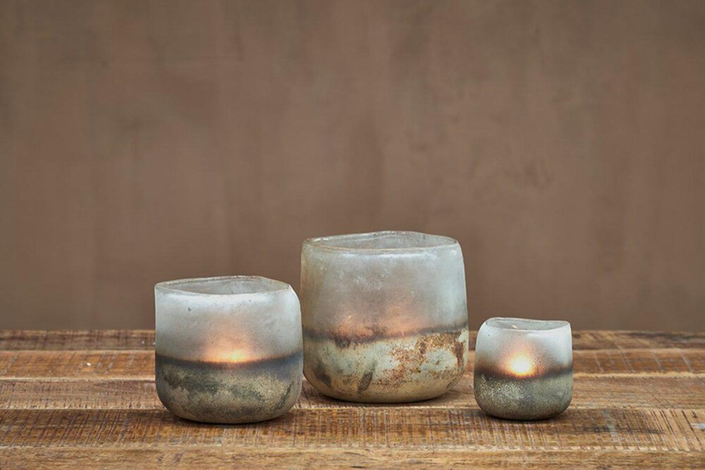 Ngolo Tealight Holder - Aged Smoke - Medium