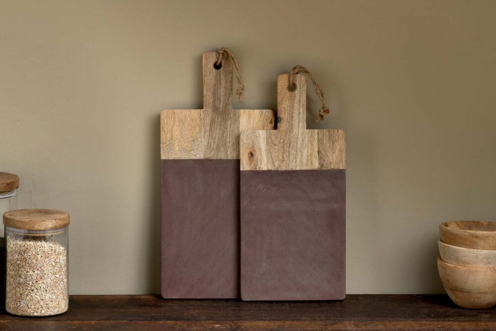 Cassia Mango Wood & Stone Board - Natural - Large