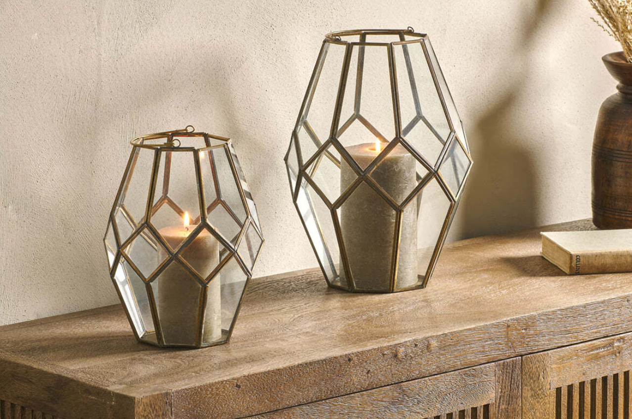 MOHANI LANTERN - ANTIQUE BRASS - LARGE 35 X 25CM (DIA)