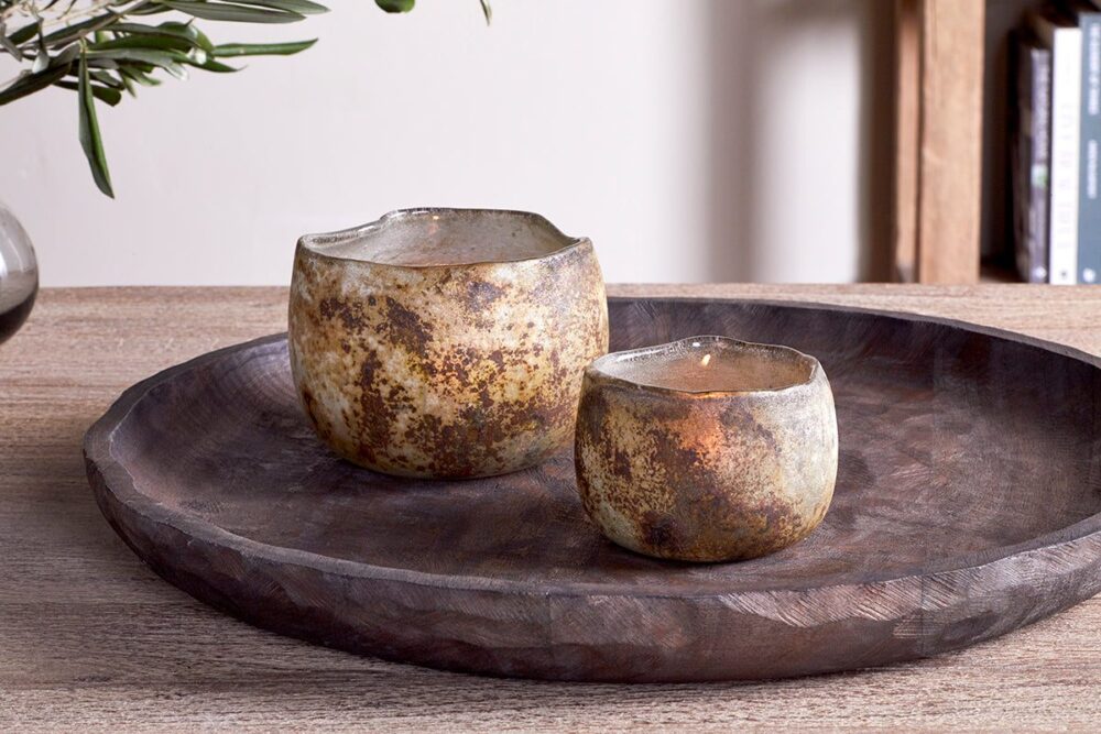 Gola Recycled Glass Tealight Holder - Antique Smoke - Large