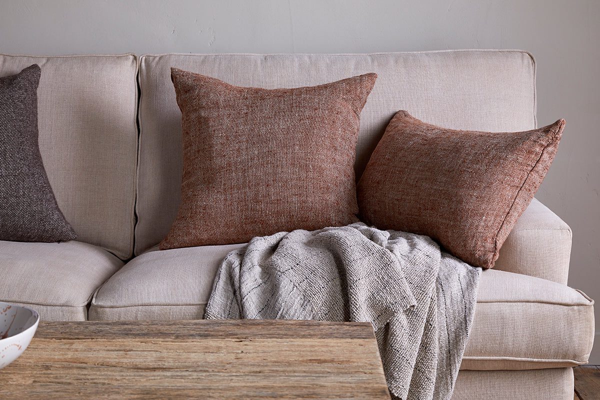 Kana Linen Cushion Cover - Rust - 50 x 50 cm
