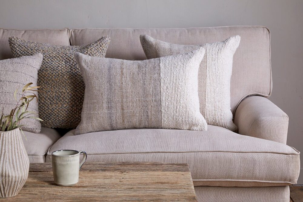Karaya Cotton & Wool Cushion Cover - Natural - 60 x 40 cm