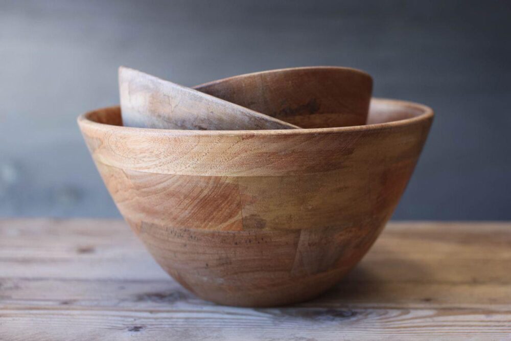 Indus Wooden Bowl - Natural - Large 33 X 33 X 17cm