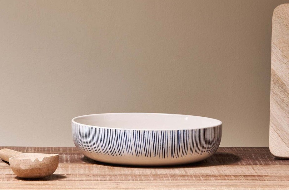 Karuma Ceramic Serving Bowl - Blue & White