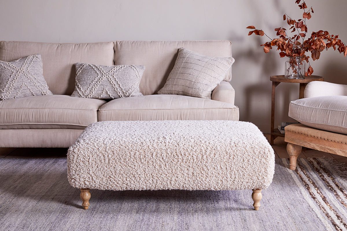 Otas Teddy Ottoman - Off White